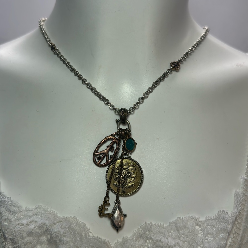 Lucky Brand Boho Hippie Peace Necklace
